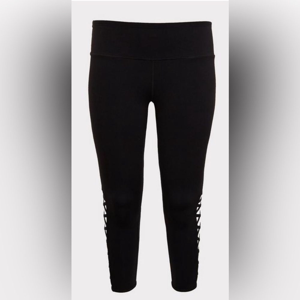 TORRID Active Black Lattice Detail Leggings Pants size 00 Medium/ Large - Picture 4 of 15